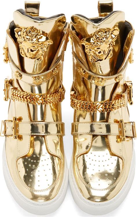 versace gold medusa tennis shoes|versace women's medusa shoes.